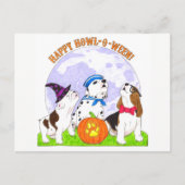 Howl-O-Ween-honden in Costume Halloween Briefkaart (Voorkant)