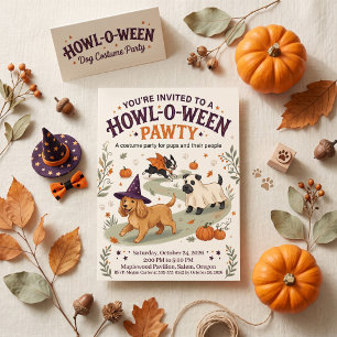 Howl O Ween Honden Pompoen Kostuum Feest Briefkaart