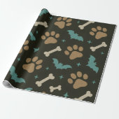 Howl-O-Ween Paws & Bones Collection  Cadeaupapier (Uitgerold)