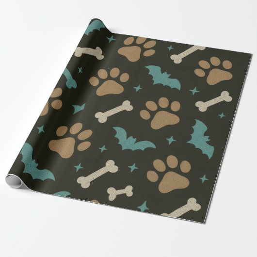 Howl-O-Ween Paws & Bones Collection Cadeaupapier (Uitgerold)