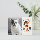 Howl-O-Ween Pet Halloween Fotokaart Briefkaart (Staand voorkant)