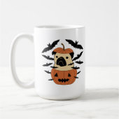 Howl-O-Ween Pug in een Jack-O-Lantern met vleermui Koffiemok (Links)