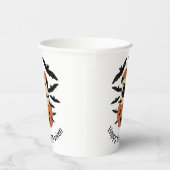 Howl-O-Ween Pug in een Jack-O-Lantern met vleermui Papieren Bekers (Rechts)