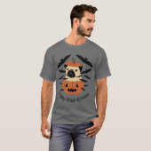 Howl-O-Ween Pug in een Jack-O-Lantern met vleermui T-shirt (Voorkant volledig)