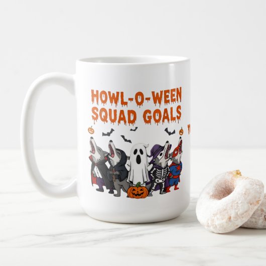 Howl-o-ween Squad Doelen – Grappige Halloween Koffiemok (Met donut)