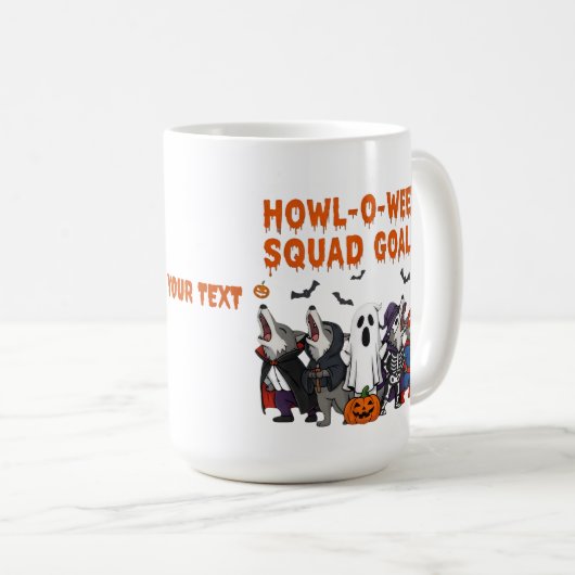 Howl-o-ween Squad Goals – Funny Halloween Koffiemok (Voorkant rechts)
