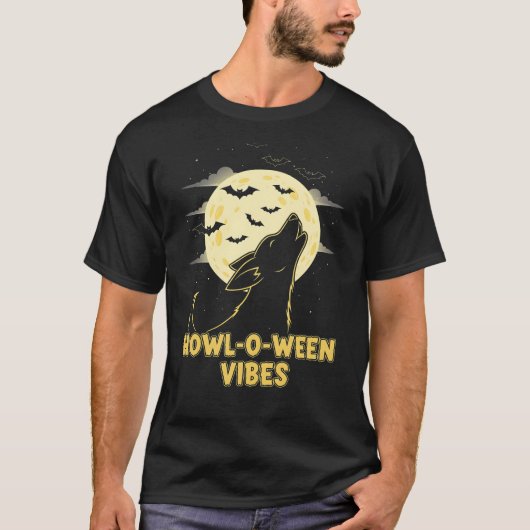Howl-o-ween Vibes - Grappig Hond Halloween T-Shirt (Voorkant)