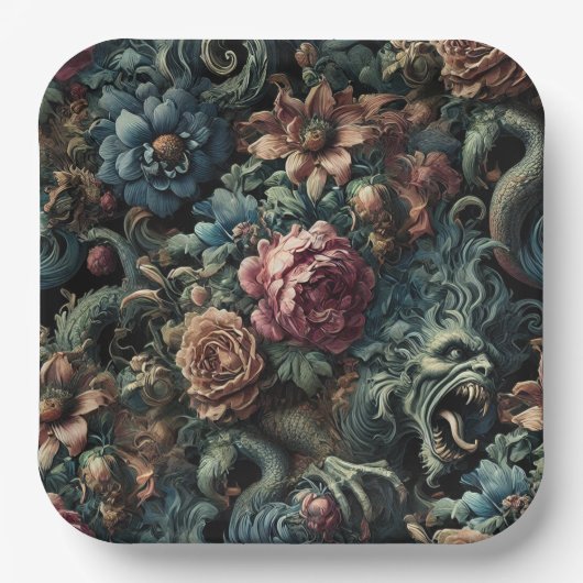 Howl of the Gilded Wild – Gothic Mythical Papieren Bordje (Voorkant)