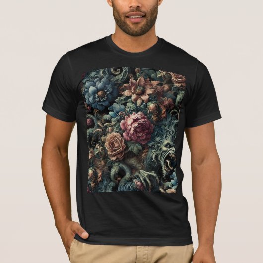 Howl of the Gilded Wild – Gothic Wearable Art T-shirt (Voorkant)