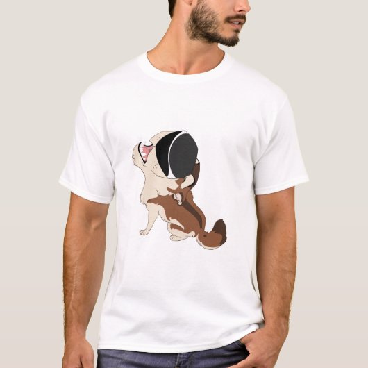 Howl op de maan met Janus T-shirt (Voorkant)