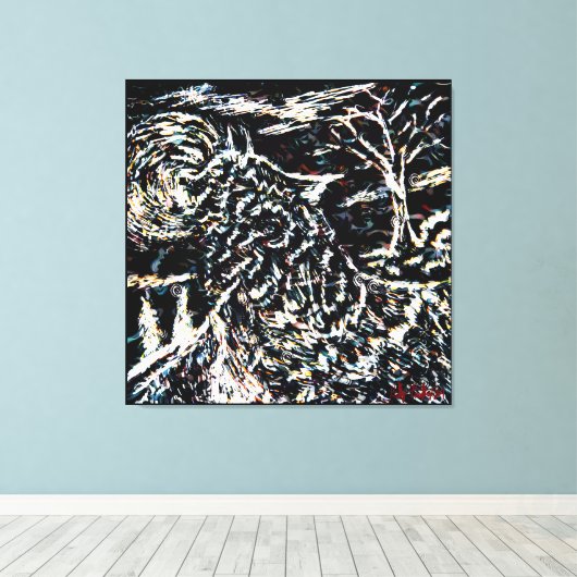 Howl Stretched Canvas Print (Insitu (Houten vloer))