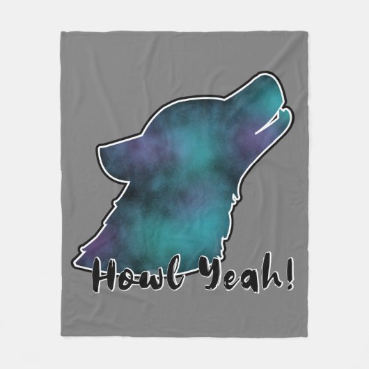 Howl Yeah! Ruimte sterrenstelsel wolf silhouet hoo Fleece Deken (Voorkant)