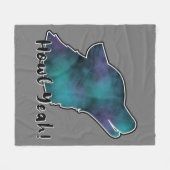 Howl Yeah! Ruimte sterrenstelsel wolf silhouet hoo Fleece Deken (Voorkant (Horizontaal))