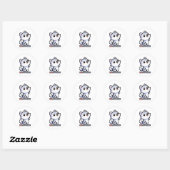 Howl you doing! Schattige Howling Wolf Pun Ronde Sticker (Vel)