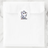 Howl you doing! Schattige Howling Wolf Pun Ronde Sticker (Tas)