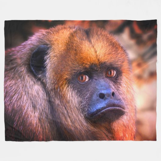 Howler Monkey Fleece Deken (Voorkant (Horizontaal))