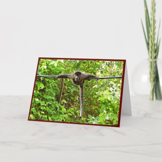 Howler Monkey Folded Wenskaart Bedankkaart (Voorkant)