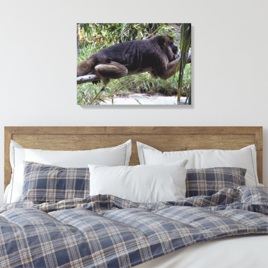 Howler Monkey Hangout Canvas Afdruk (Insitu (Slaapkamer))