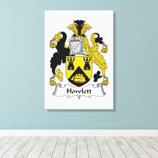 Howlett Family Crest Canvas Afdruk (Insitu (Houten vloer))