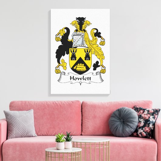 Howlett Family Crest Canvas Afdruk (Insitu (Woonkamer))