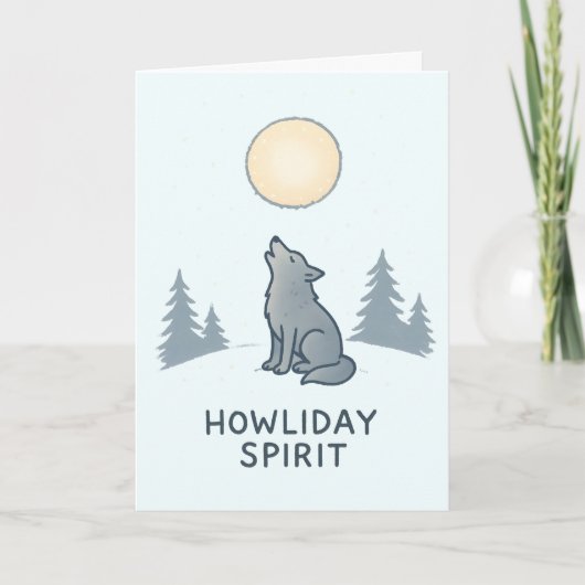 Howliday Spirit - Funny Christmas Card Feestdagen Kaart (Voorkant)