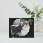 Howlin Cow Moon Briefkaart (Staand voorkant)
