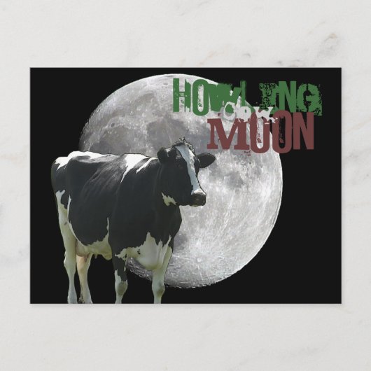 Howlin Cow Moon Briefkaart (Voorkant)