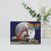Howlin Excavator Moon Briefkaart (Staand voorkant)