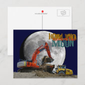 Howlin Excavator Moon Briefkaart (Voorkant / Achterkant)