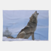 Howling Alaskan Timber Wolf Theedoek (Horizontaal)