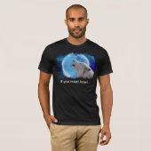Howling Arctic Wolf & Aurora Funny Art T-Shirt (Voorkant volledig)
