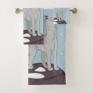 Howling Arctic Wolf Bad Handdoek