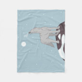 Howling Arctic Wolf Fleece Deken (Voorkant)