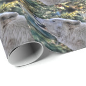 Howling Arctic Wolf in Winter Foto Cadeaupapier (Rol Hoek)