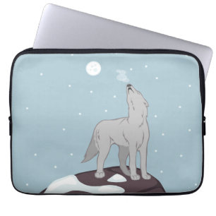 Howling Arctic Wolf Laptop Sleeve