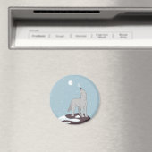 Howling Arctic Wolf Magneet (Insitu (Vaatwasser))
