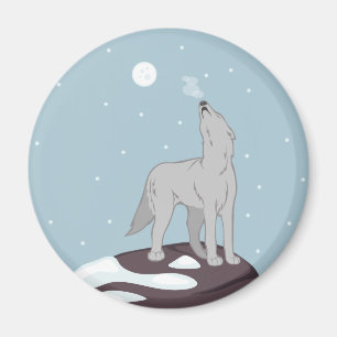 Howling Arctic Wolf Magneet