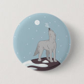 Howling Arctic Wolf Ronde Button 5,7 Cm (Voorkant)