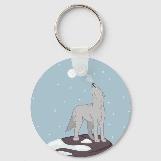 Howling Arctic Wolf Sleutelhanger (Voorkant)