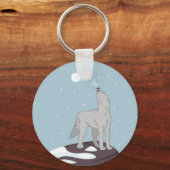 Howling Arctic Wolf Sleutelhanger (Voorkant)