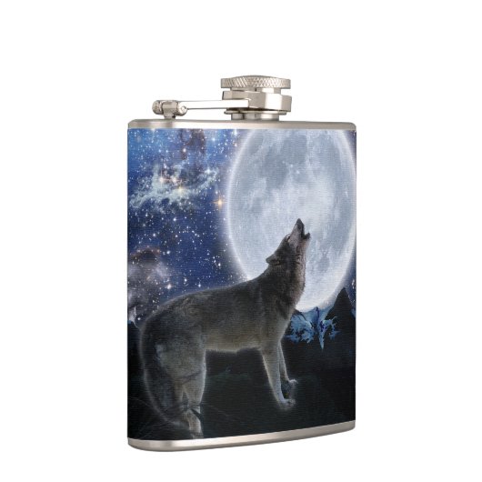 Howling Arctic Wolf Wildlife Heupfles (Rechts)