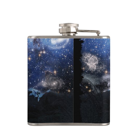 Howling Arctic Wolf Wildlife Heupfles (Achterkant)