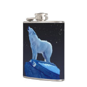 Howling Arctic Wolf Wildlife Heupfles (Links)