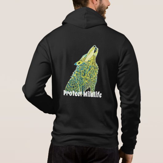 Howling Artic Wolf beschermt het wild Hoodie (Achterkant)