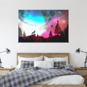 Howling at the Moon Canvas Afdruk (Insitu (Slaapkamer))