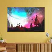 Howling at the Moon Canvas Afdruk (Insitu (Woonkamer))