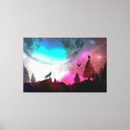 Howling at the Moon Canvas Afdruk