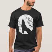 Howling At The Moon Wolves Goth Gothic Wolf 1 T-shirt (Voorkant)
