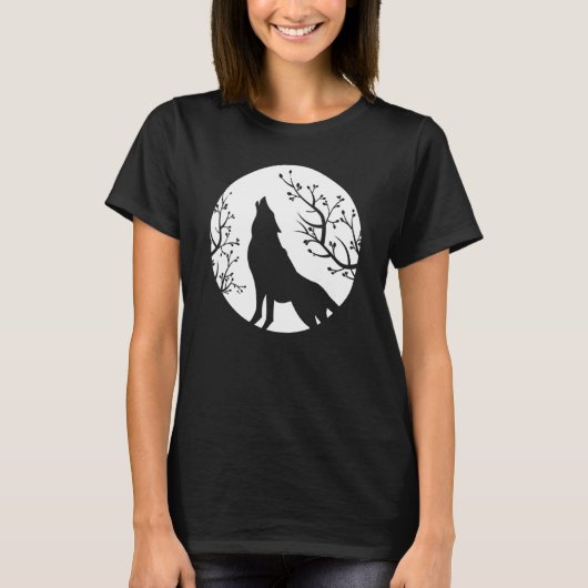 Howling At The Moon Wolves Goth Gothic Wolf 2 T-shirt (Voorkant)