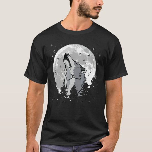 Howling At The Moon Wolves Wolf 2 T-shirt (Voorkant)